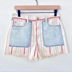 American Eagle Striped High Waisted Shorts